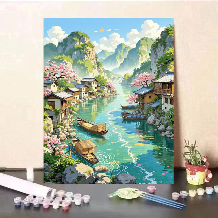 Scenic Landscape DIY Paint by Numbers Art Kit Bowlift