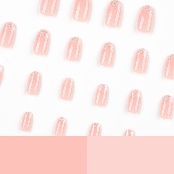 Elegant artificial nails with glitter detail Bowlift