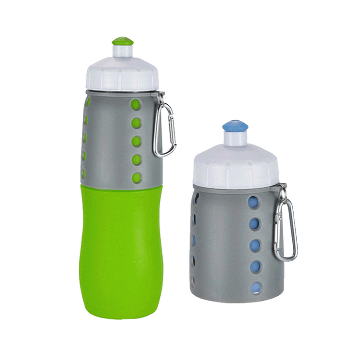 Women Functional Silicone Water Bottle with Carabiner Bowlift