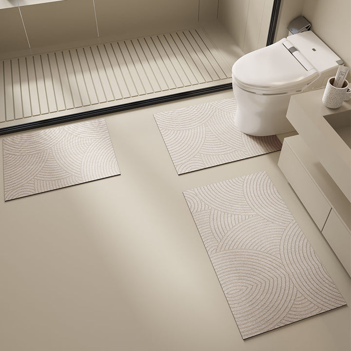 Elegant Floral Design Bath Mat Set Bowlift