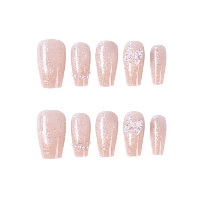 Artistic Character-Embossed Press-On Nail Set Bowlift