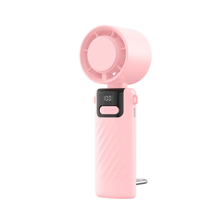 Unisex Digital Display Rechargeable Handheld Cooling Fan Bowlift