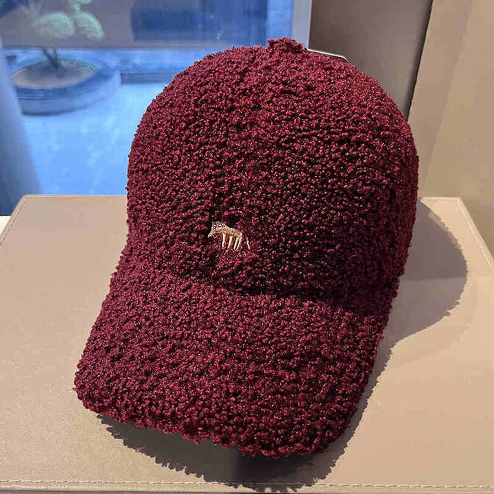 Women's Plush Textured Baseball Cap Bowlift