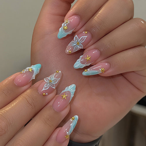 Artistic Butterfly-Themed Press-On Nail Art Bowlift