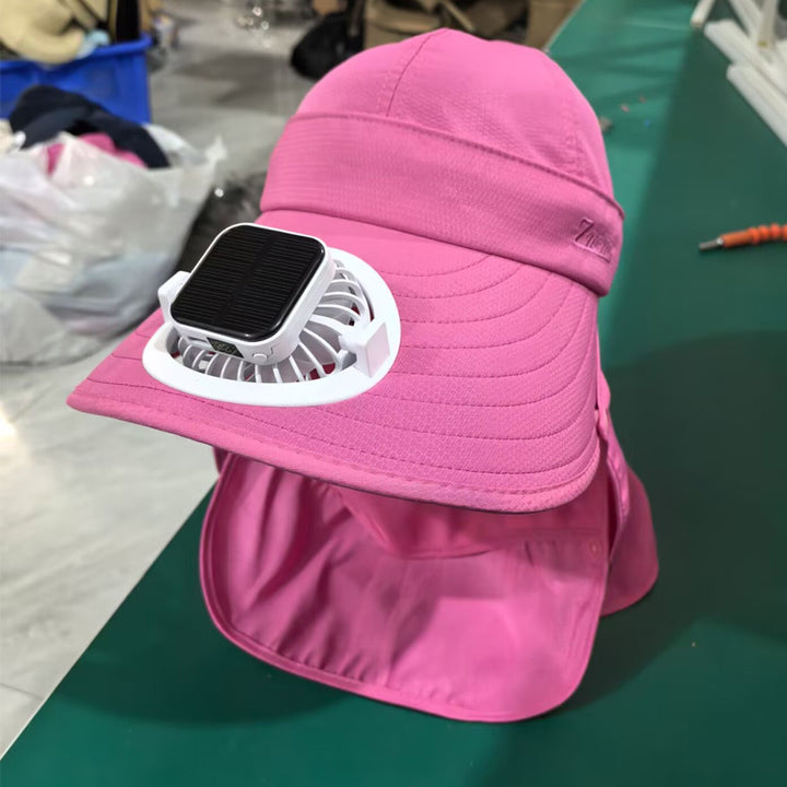 Solar-powered mini fan with digital battery level indicator and USB-C charging port Bowlift