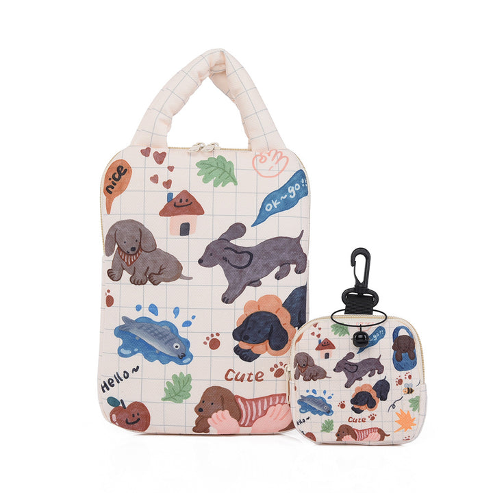 Stylish laptop cover with cute dog design Bowlift