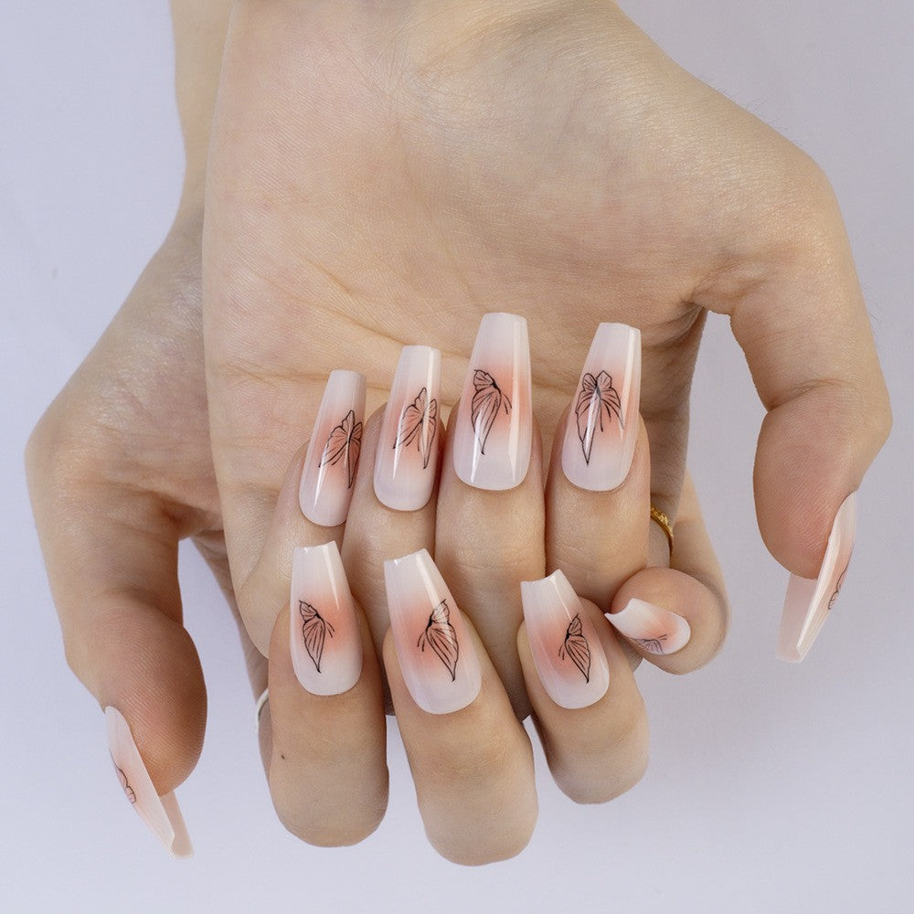 High-gloss artificial nails with rose effect Bowlift