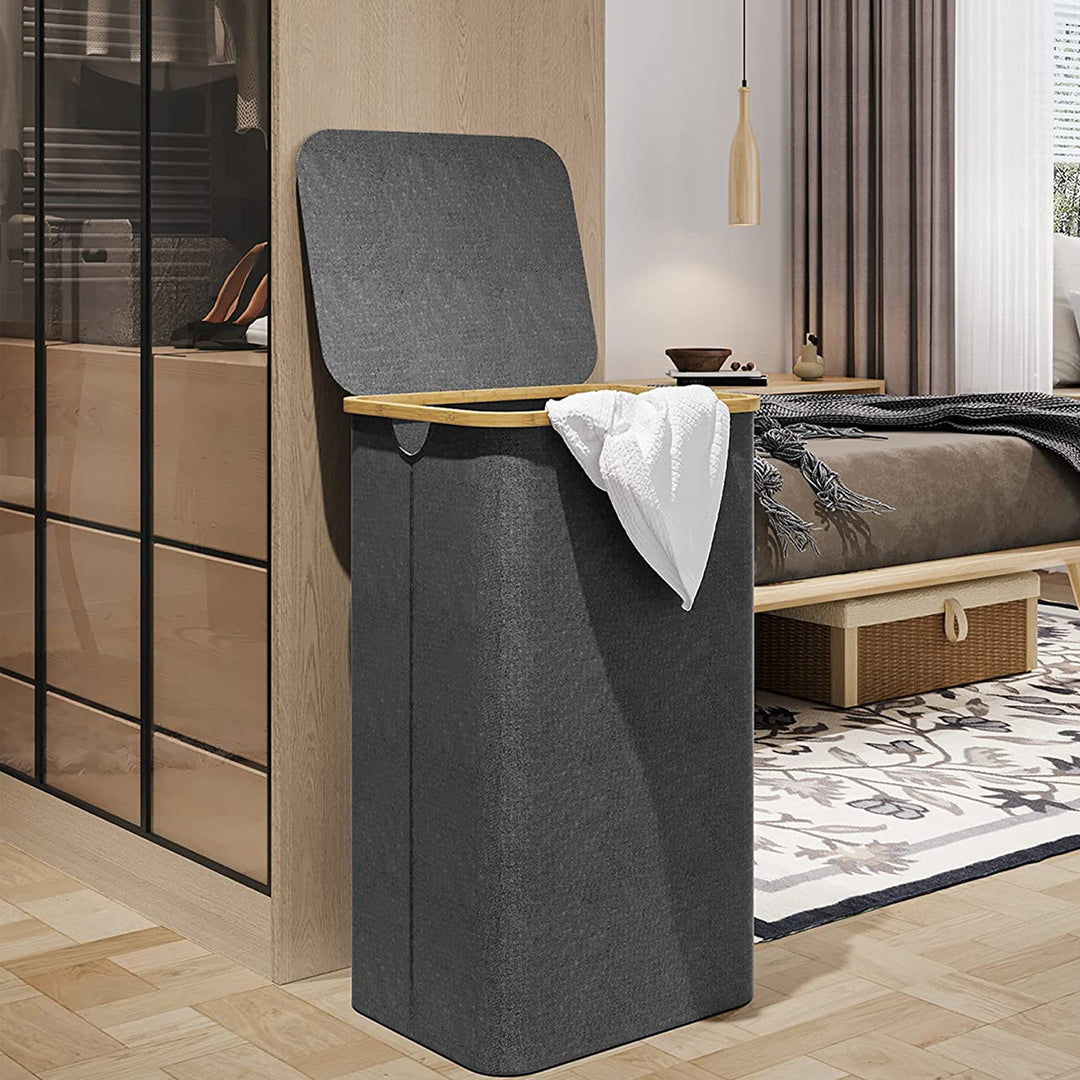 High-quality laundry basket with bamboo lid Bowlift