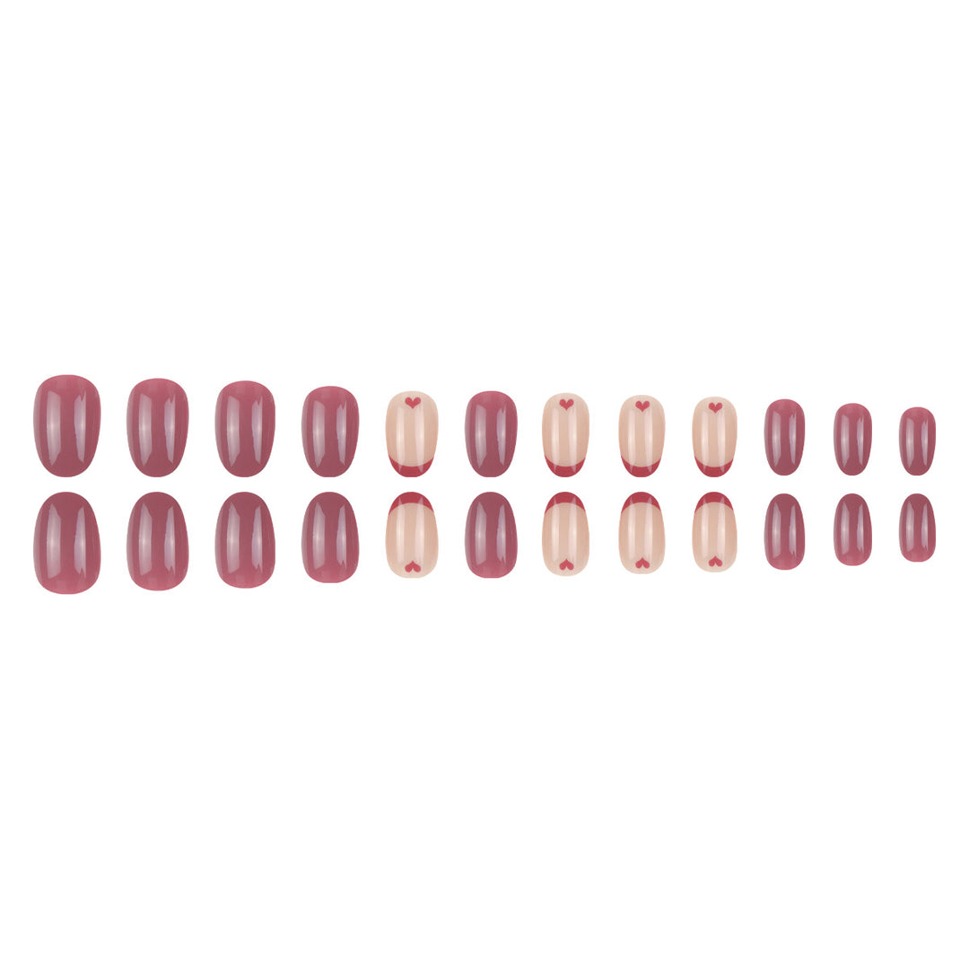 Creative Heart-Design Press-On Nails Bowlift