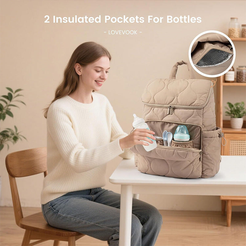 Fashionable Padded Backpack with Removable Cosmetic Organizer Bowlift