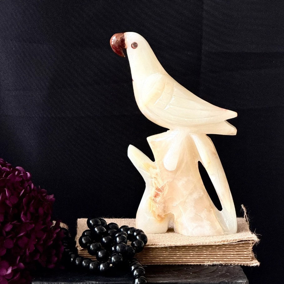 Handmade stone bird figurine