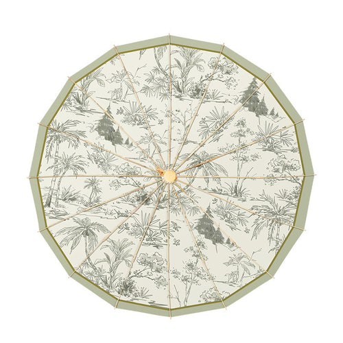 Ladies elegant folding parasol with bamboo design Bowlift