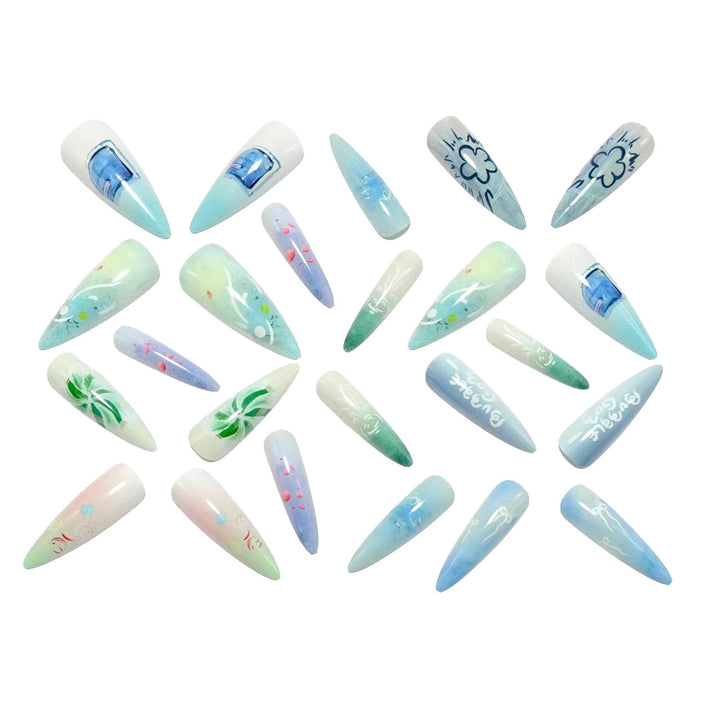 Acrylic Nail Set with Exclusive Drop Design Bowlift