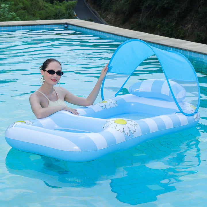 Women Inflatable Lounger with Floral Design Bowlift
