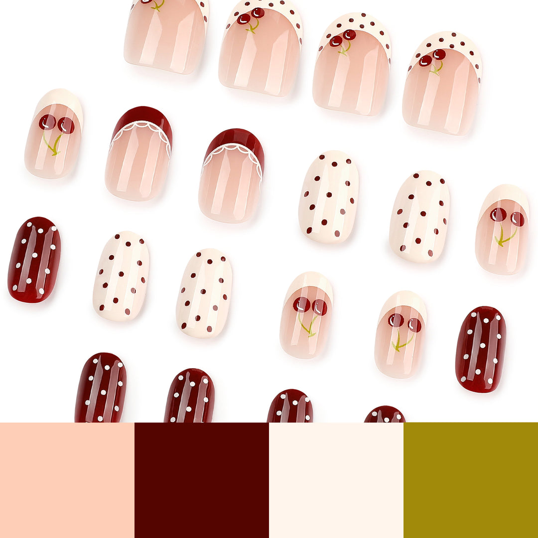 Artful Nail Art with Cherry Design Bowlift