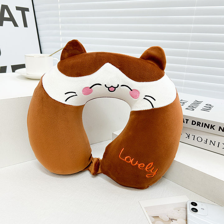 Women Kitten Neck Support Pillow Bowlift