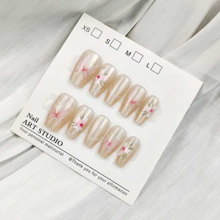 Artificial nails with Elegant Ombre Design Bowlift