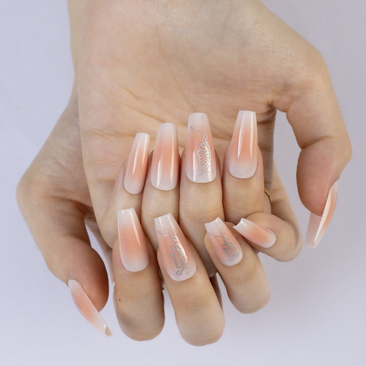 High-gloss artificial nails with rose effect Bowlift