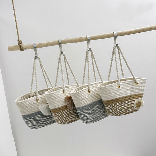 Handcrafted Floral Detail Straw Tote Bag Bowlift