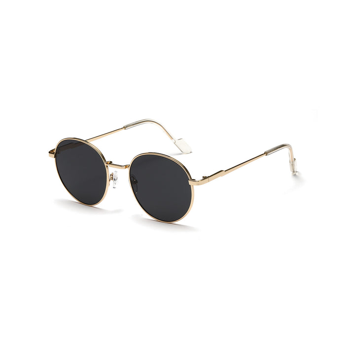 Women round sunglasses with luxurious metal frame and UV protection Bowlift