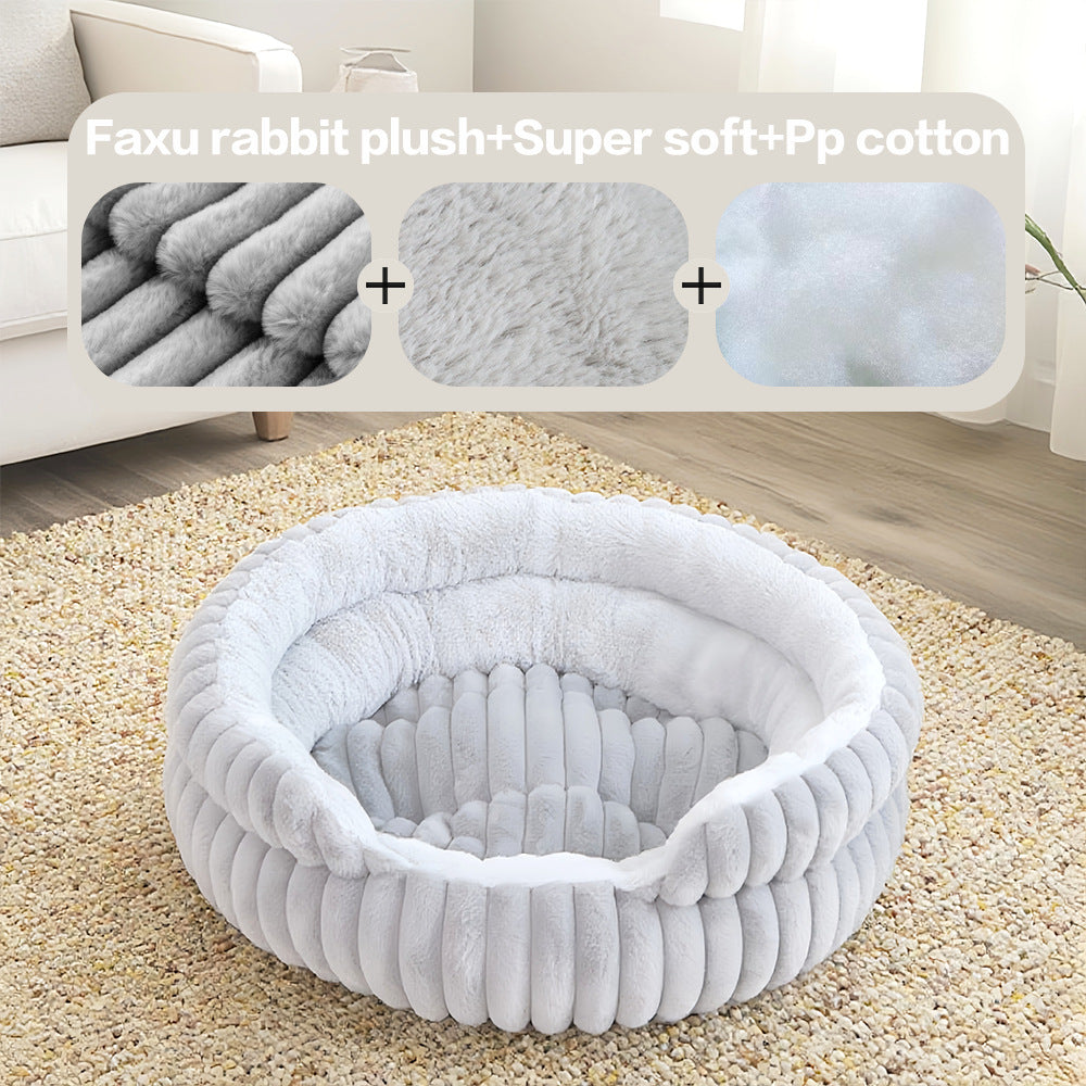 Plush dog bed