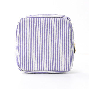 Cosmetic storage bag with fine stripe pattern Bowlift