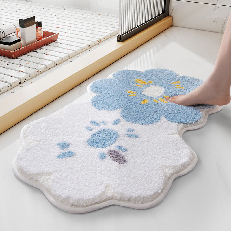 Floral Patterned Bathroom Mat