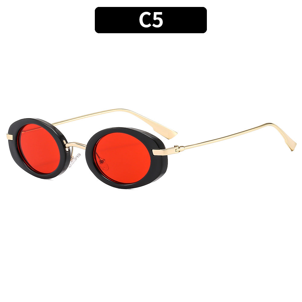 Fashionable Retro Oval Sunglasses