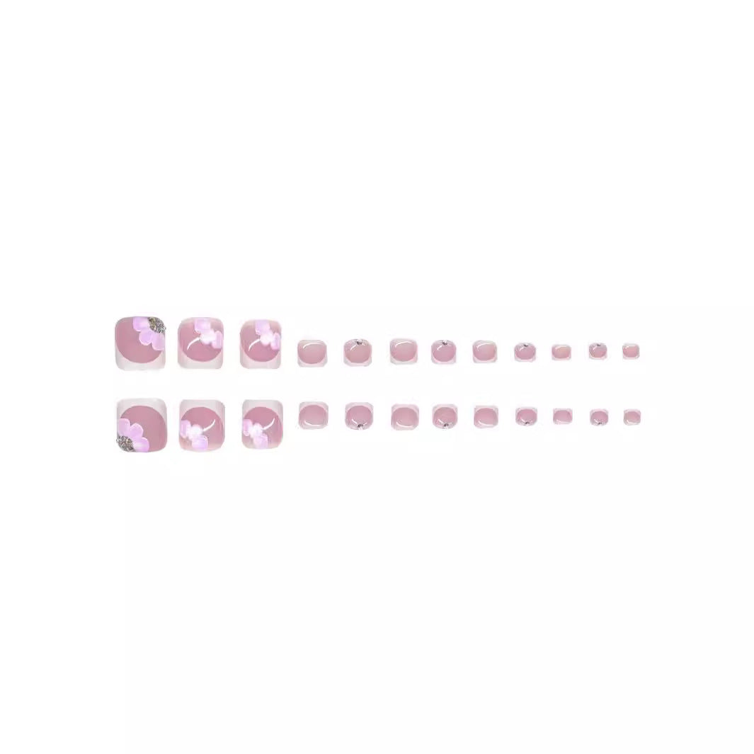 Floral 3D Press-On Nail Art Set Bowlift
