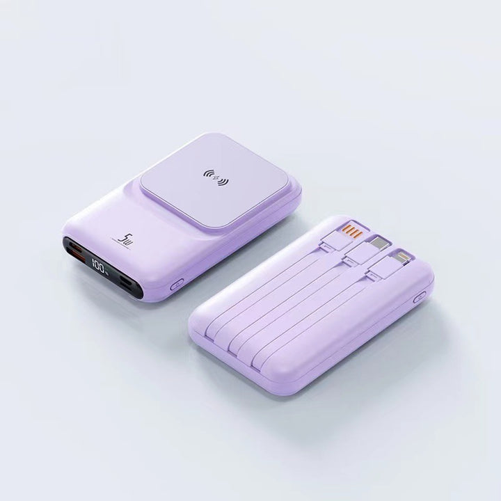 Portable Wireless Charger with Integrated Multi-Charging Station Bowlift