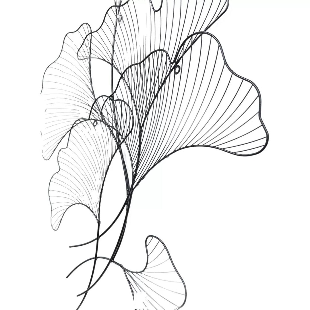 Elegant Ginkgo Leaf Metal Wall Sculpture Bowlift
