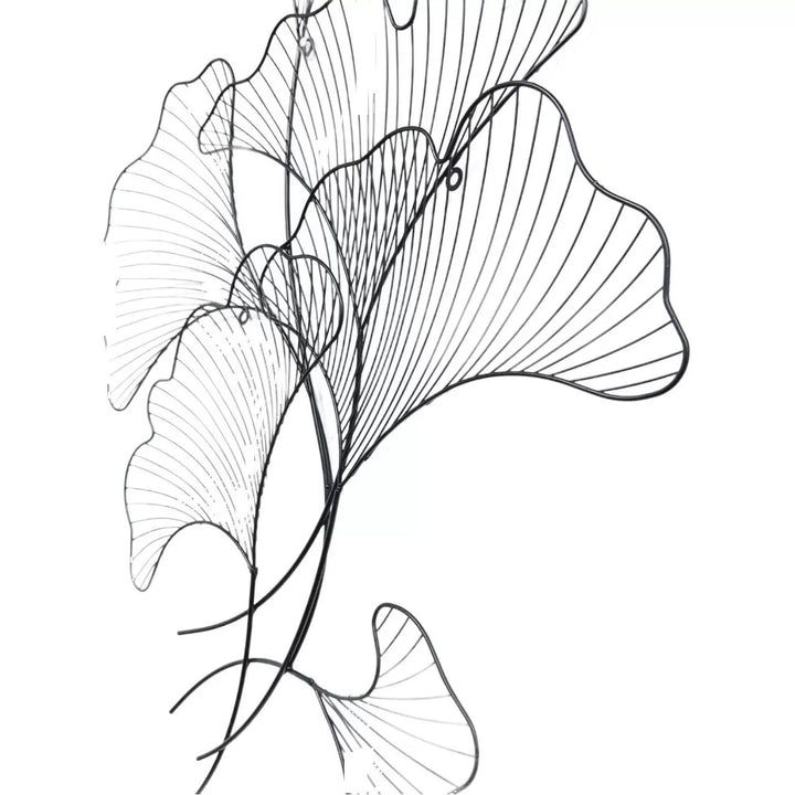 Elegant Ginkgo Leaf Metal Wall Sculpture Bowlift
