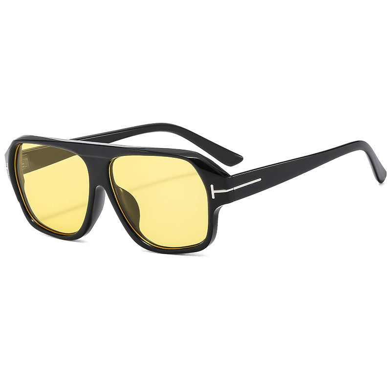 Women's fashionable sunglasses with distinctive geometry and brown lenses Bowlift
