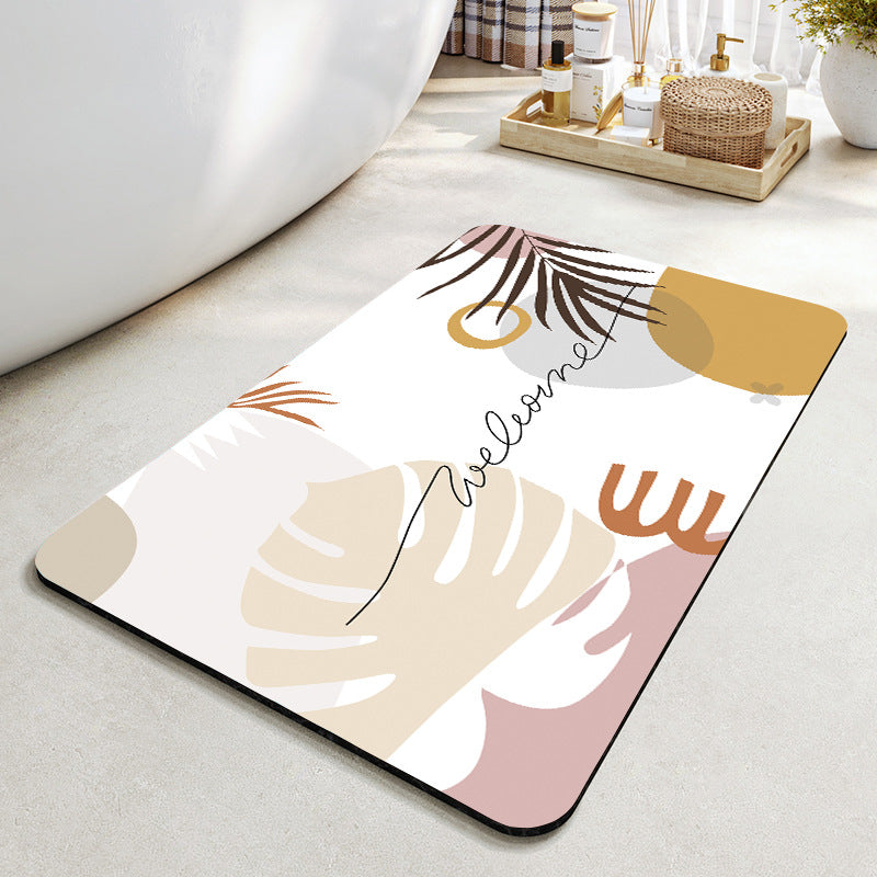 Cheerful Floral Design Indoor Area Mat Bowlift