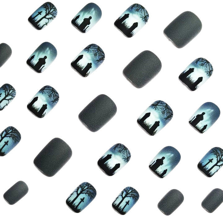 Creative nail art with dramatic tombstone design Bowlift