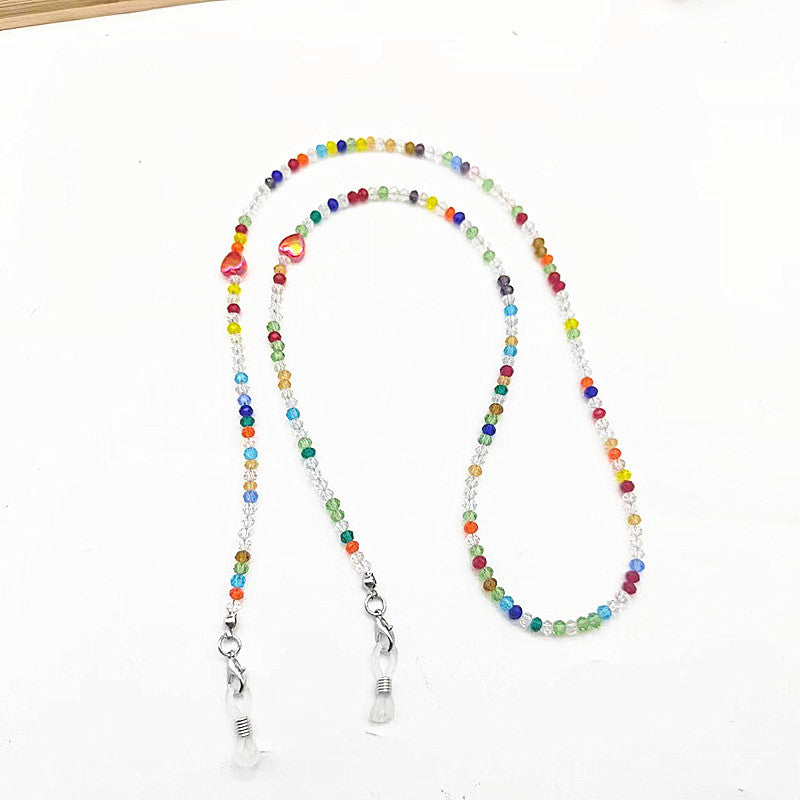 Colorful glass necklace with heart pendant Bowlift