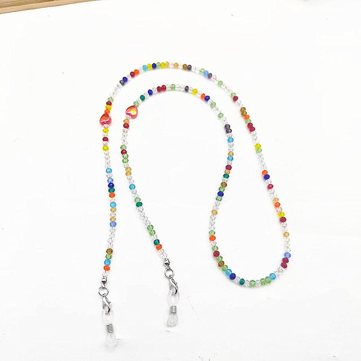 Colorful glass necklace with heart pendant Bowlift