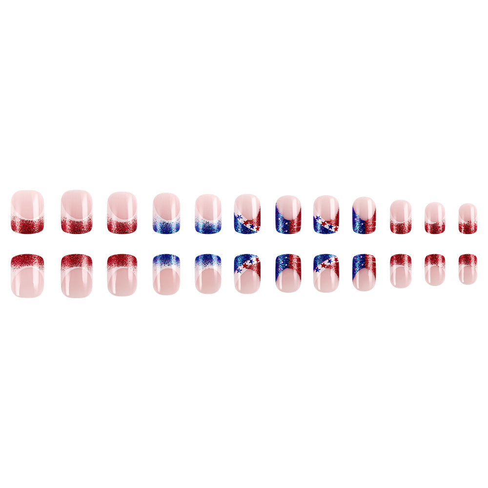 Patriotic Themed Acrylic Press-On Nails Bowlift