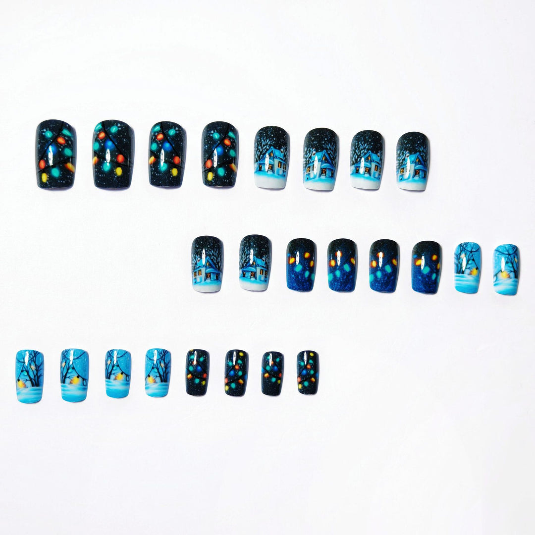 Winter Art Nails with Festive Snow Motif Bowlift