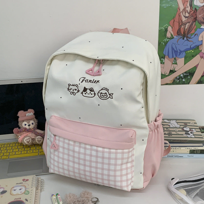 Cute Animal Embroidered Backpack Bowlift