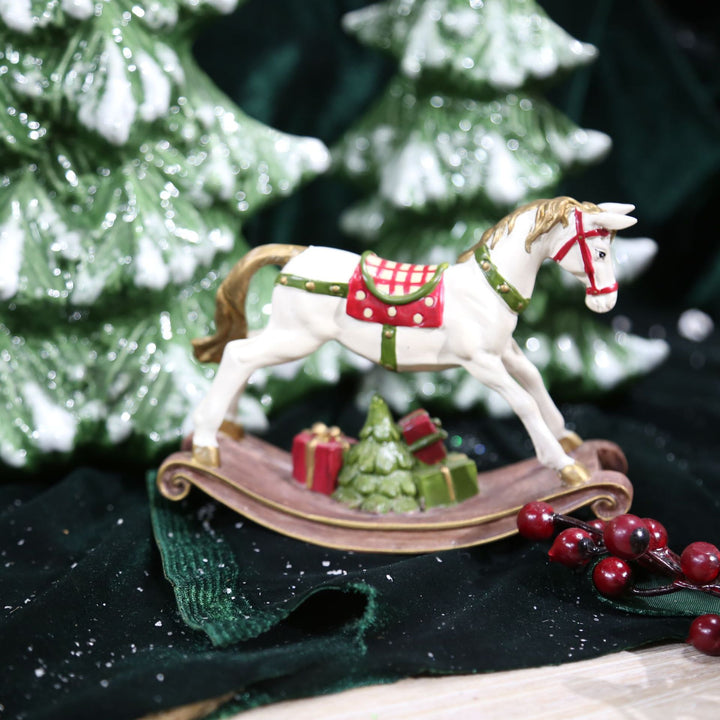 Festive Resin Rocking Horse Carousel Ornament