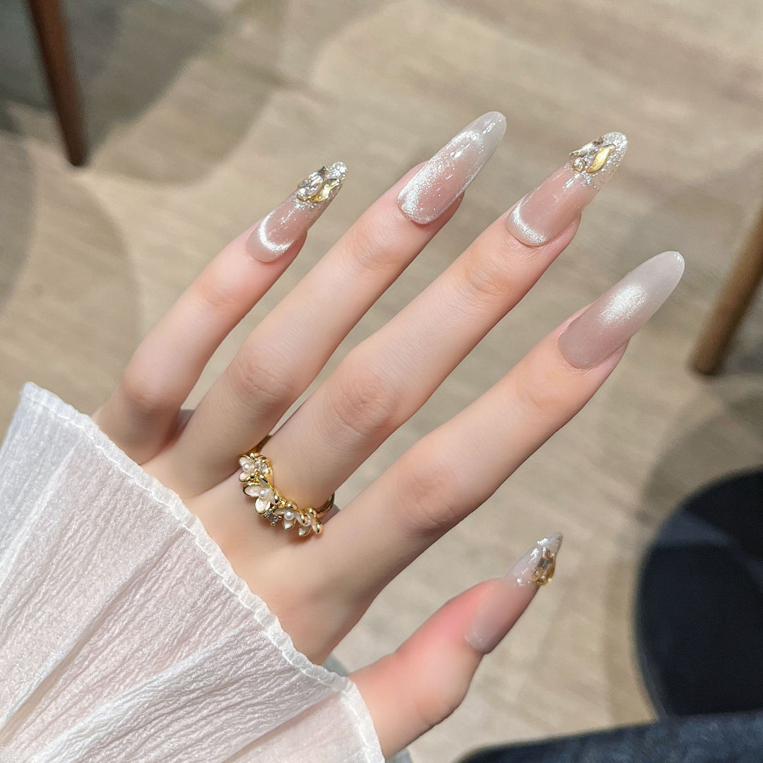 Glitter-Embellished Press-On Nail Extensions Bowlift