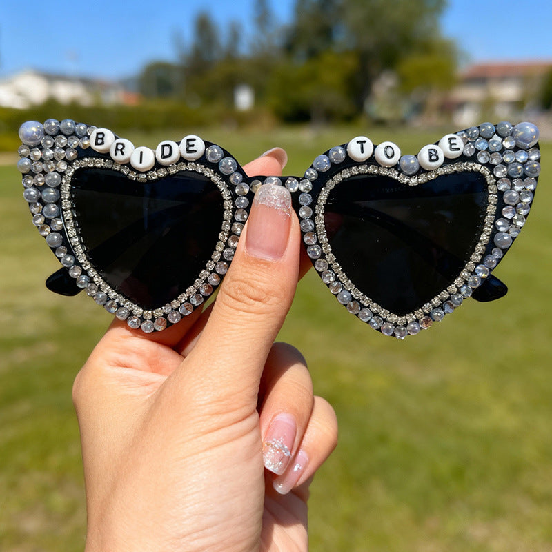 Heart-Shaped Pearl-Embellished Sunglasses Bowlift