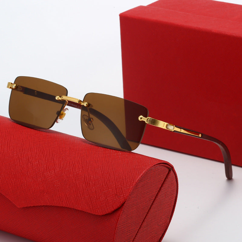 Women's Square Sunglasses with Elegant Metal Accents Bowlift