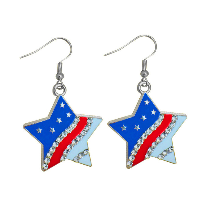 Women's earrings in flip-flop design with crystal embellishment and enamel flag motif Bowlift