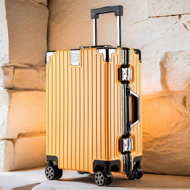 Hard Shell Trolley With Double Safety Lock And Silent 360-Degree Wheels Bowlift