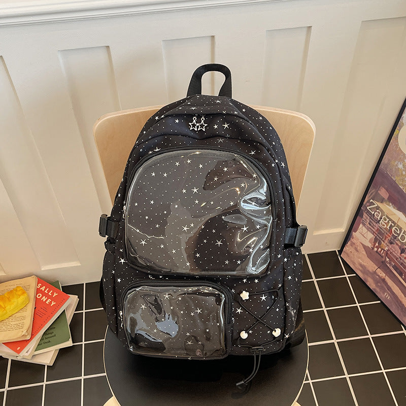 Cosmic-Themed Multi-Pocket Backpack