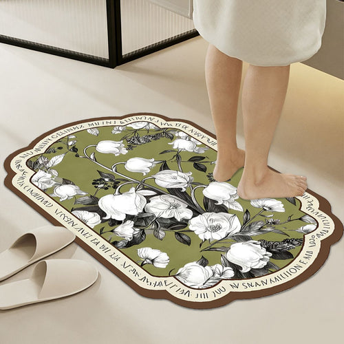 Soft Floral-Patterned Comfort Bath Mat