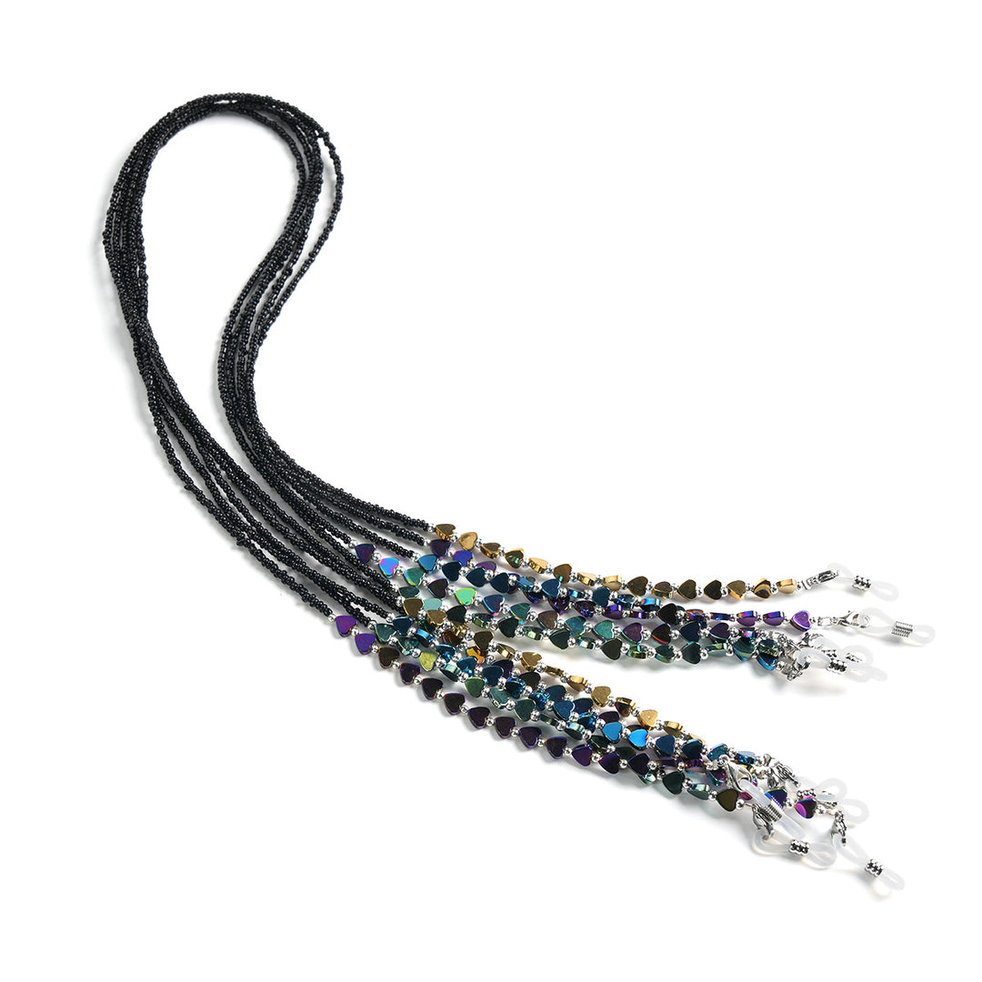 Heart-Shaped Beaded Eyewear Chain Bowlift