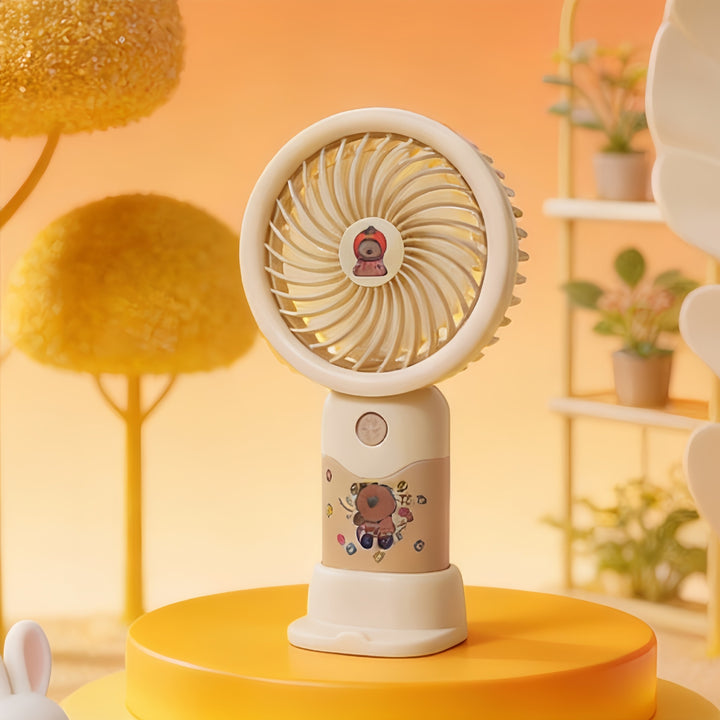Ladies portable handheld fan with playful animal design Bowlift